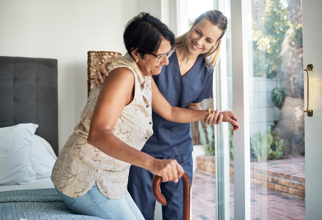 care worker and client 